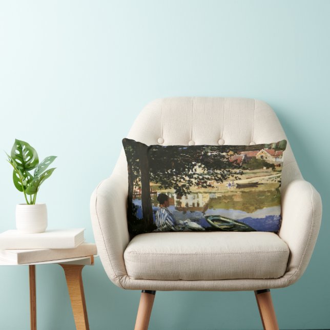 Coussin Rectangle La rive de la Seine, Bennecourt par Claude Monet (Chaise)