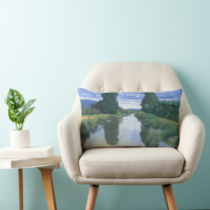 Coussin Rectangle La Rivière à Berville par Felix Vallotton, Beaux-a