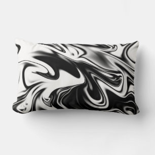 Coussin Rectangle "La spirale cosmique : l'élégance noire et Marbre