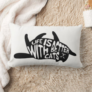Coussin Rectangle La vie est meilleure avec la typographie