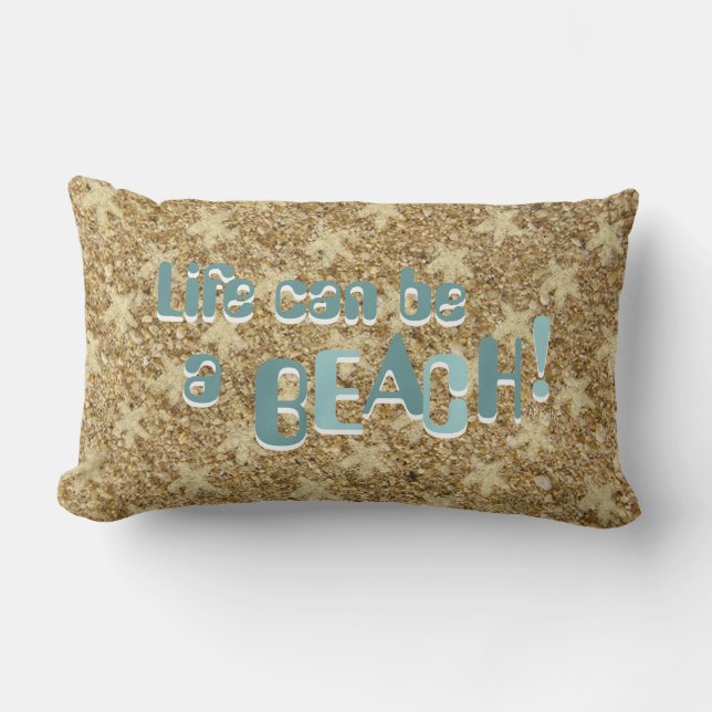 Coussin Rectangle La vie peut être une plage (Recto)