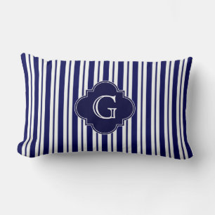 Coussin Rectangle Label monogram de la marine