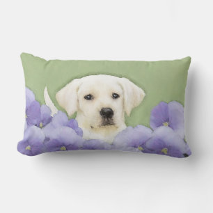 Coussin Rectangle Labrador Retriever Puppy Painting Original Chien A