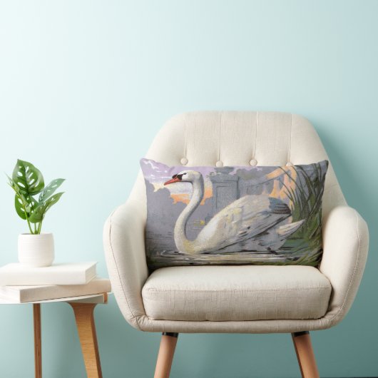 Coussin Rectangle Lac Lugano Swan (Chaise)