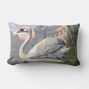 Coussin Rectangle Lac Lugano Swan