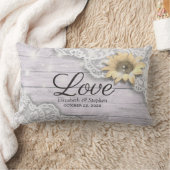 Coussin Rectangle Lace wedding shower Tournesol Bois et lumières à c (Couverture)