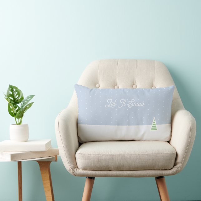 Coussin Rectangle Laisser neiger un arbre d'hiver minuscule Ice Blue (Chaise)
