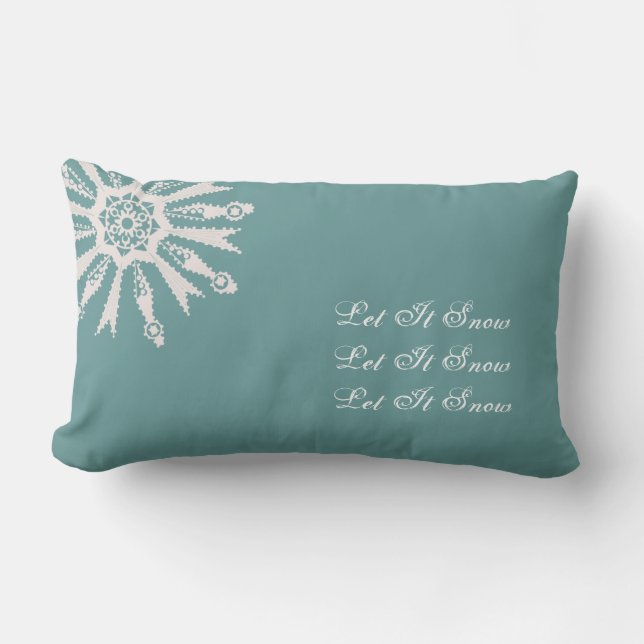 Coussin Rectangle Laissez lui neiger flocon de neige sur le champ (Recto)