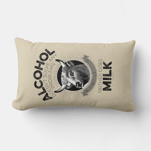 Coussin Rectangle L'alcool contre le lait (Recto)