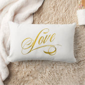 Coussin Rectangle L'aluminium de Faux d'or de citation d'amour cite (Couverture)