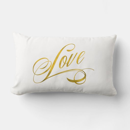 Coussin Rectangle L'aluminium de Faux d'or de citation d'amour cite (Recto)