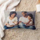 Coussin Rectangle L'amour en script blanc avec le coeur Photo person (Couverture)