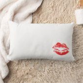 Coussin Rectangle L'amour, se bécote, des baisers, lèvres (Couverture)