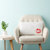 Coussin Rectangle L'amour, se bécote, des baisers, lèvres (Chaise)