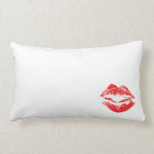 Coussin Rectangle L'amour, se bécote, des baisers, lèvres
