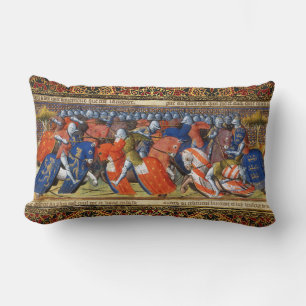 Coussin Rectangle Lancelot du lac dans le tournoi de Camelot