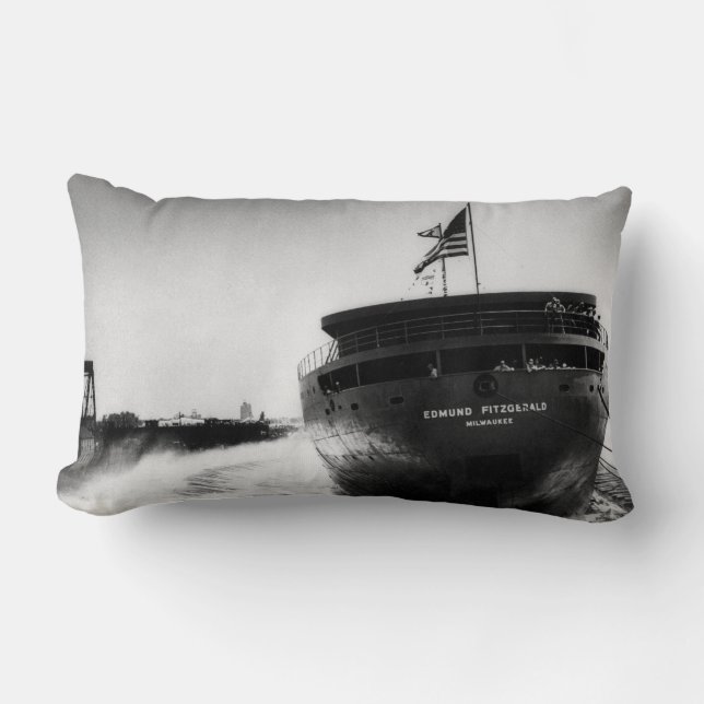 Coussin Rectangle Lancement du cru d'Edmund Fitzgerald (Recto)