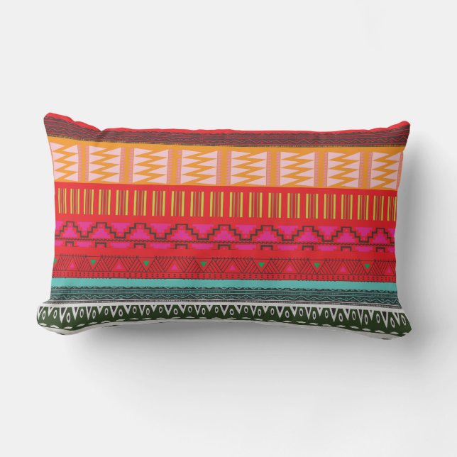 Coussin Rectangle Lancer de l'oreiller décoratif de la tribu aztèque (Recto)