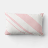 Coussin Rectangle Lancer l'oreiller en bande rose et blanc (Verso)