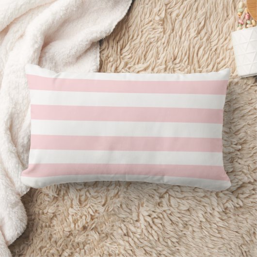 Coussin Rectangle Lancer l'oreiller rose et blanc bande (Couverture)