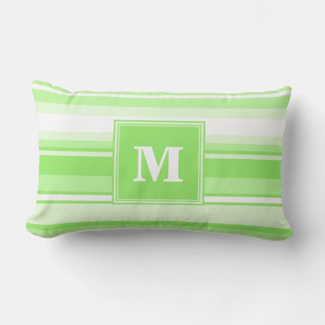 Coussin Rectangle Landes vertes de chaux monogrammes (Recto)
