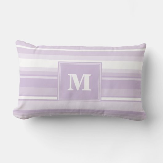 Coussin Rectangle Landes violettes de chardon monogramme (Recto)