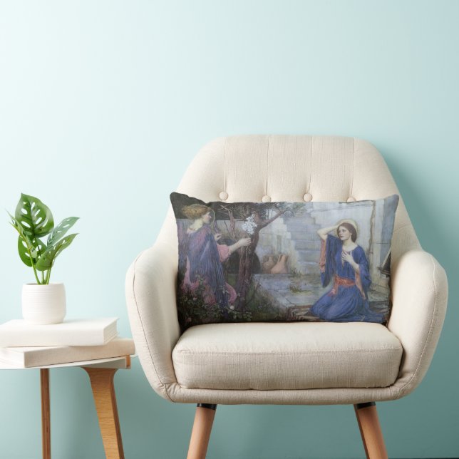 Coussin Rectangle L'Annonciation par John William Waterhouse (Chaise)