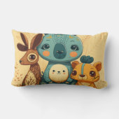 Coussin Rectangle Lapin à fleurs de mûte boho (Verso)