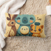 Coussin Rectangle Lapin à fleurs de mûte boho (Couverture)