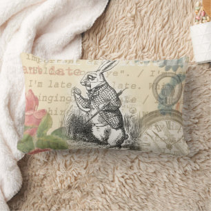 Coussin Rectangle Lapin Blanc Aventures d'Alice au Pays des Merveill