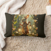 Coussin Rectangle Lapin dans la forêt enchantée (Couverture)