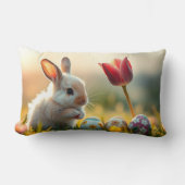 Coussin Rectangle Lapin de Pâques au printemps (Recto)