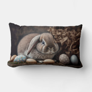 Coussin Rectangle Lapin de Pâques oreilles tombantes style grange Co