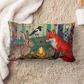 Coussin Rectangle Lapin, Pie, Renard et « L'Œuf d'or de l'oie » (Couverture)