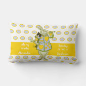 Coussin Rectangle Lapin pois gris sarcelle bleu bébé statistiques (Verso)