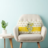 Coussin Rectangle Lapin pois gris sarcelle bleu bébé statistiques (Chaise)