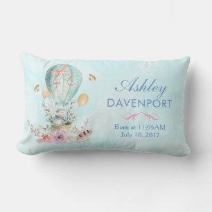 Coussin Rectangle Lapin Whimsical équitation dans un ballon à air ch