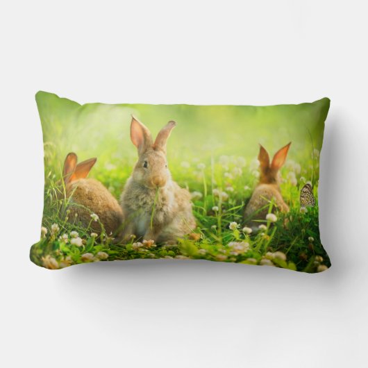 Coussin Rectangle Lapins de Pâques (Recto)