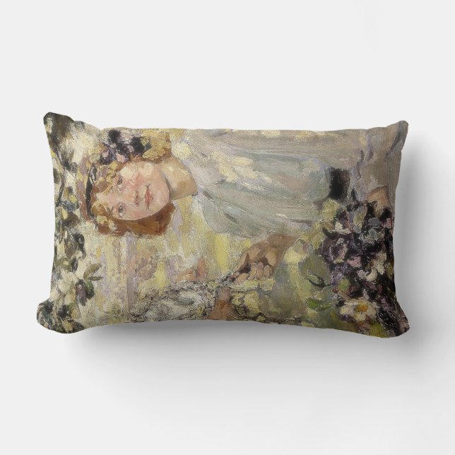 Coussin Rectangle L'arbre aux pommes (par Bessie MacNicol) (Recto)