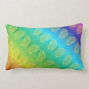 Coussin Rectangle L'arc-en-ciel rêve la marguerite de papillon