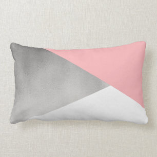 Coussin Rectangle l'argent moderne élégant de faux rougissent