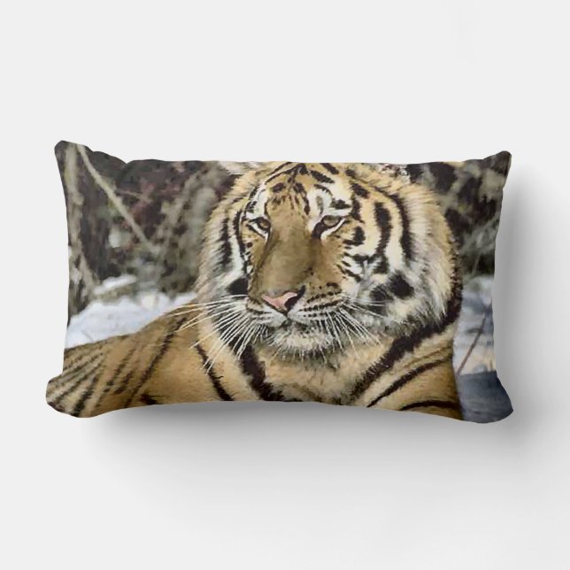 Coussin Rectangle L'art des amateurs de tigres (Recto)