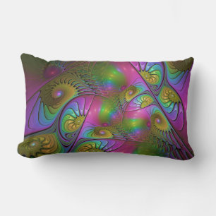 Coussin Rectangle L'art fractal abstrait lumineux et coloré