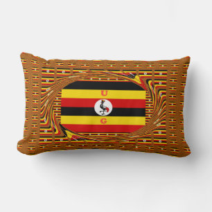 Coussin Rectangle L'Art Vibrant Ouganda Inspiré Du Drapeau