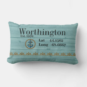 Coussin Rectangle Latitude et longitude