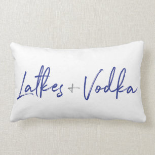 Coussin Rectangle Latkes de Hanoukka et carreau modernes de vodka