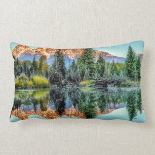 Coussin Rectangle L'atterrissage de Schwabacher et l'étang de casto