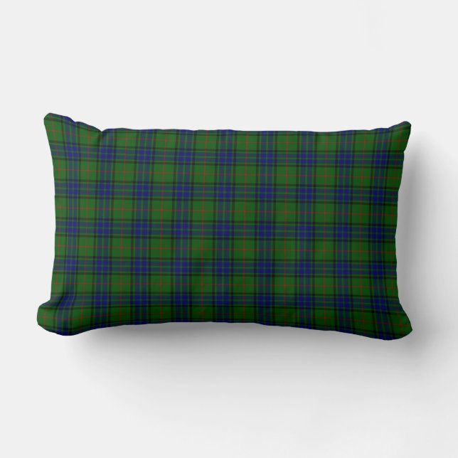 Coussin Rectangle Lauder tartan bleu vert plaid (Recto)