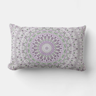 Coussin Rectangle Lavande et vert Mandala Motif Design