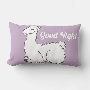Coussin Rectangle Lavande Llama bonne nuit